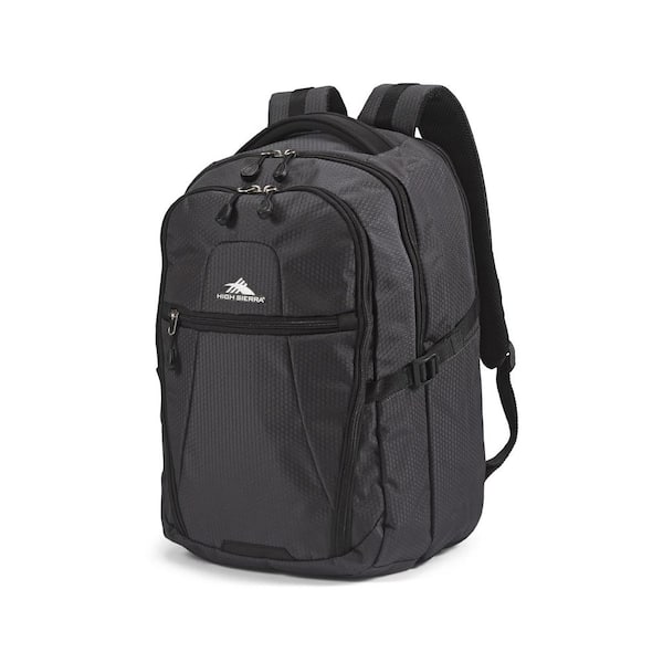 High Sierra Fairlead 8.46 in. Mercury Black Computer Laptop Travel Backpack with Zipper Closure