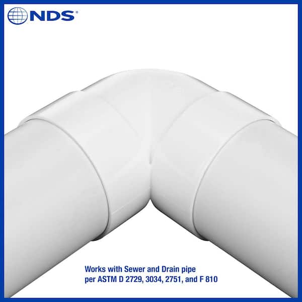 NDS PVC S&D 90 degree Elbow Fitting, 4 in. Hub X Hub 4P02 - The