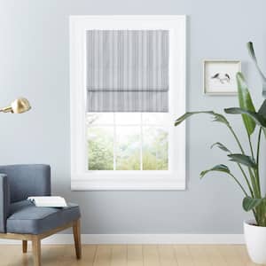 Ricardo Grey Cordless Total Blackout Polyester Roman Shade 23 in. W x 64 in. L