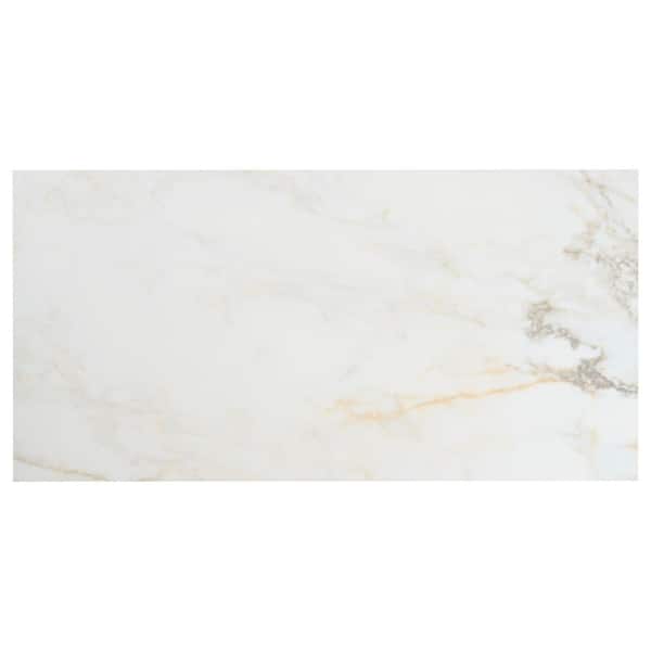 Ivy Hill Tile Tavani Calacatta Gold 8 in. x 0.37 in. Marble Look