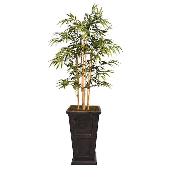 VINTAGE HOME 50 in. High Artificial Bamboo Tree with Fiberstone Planter