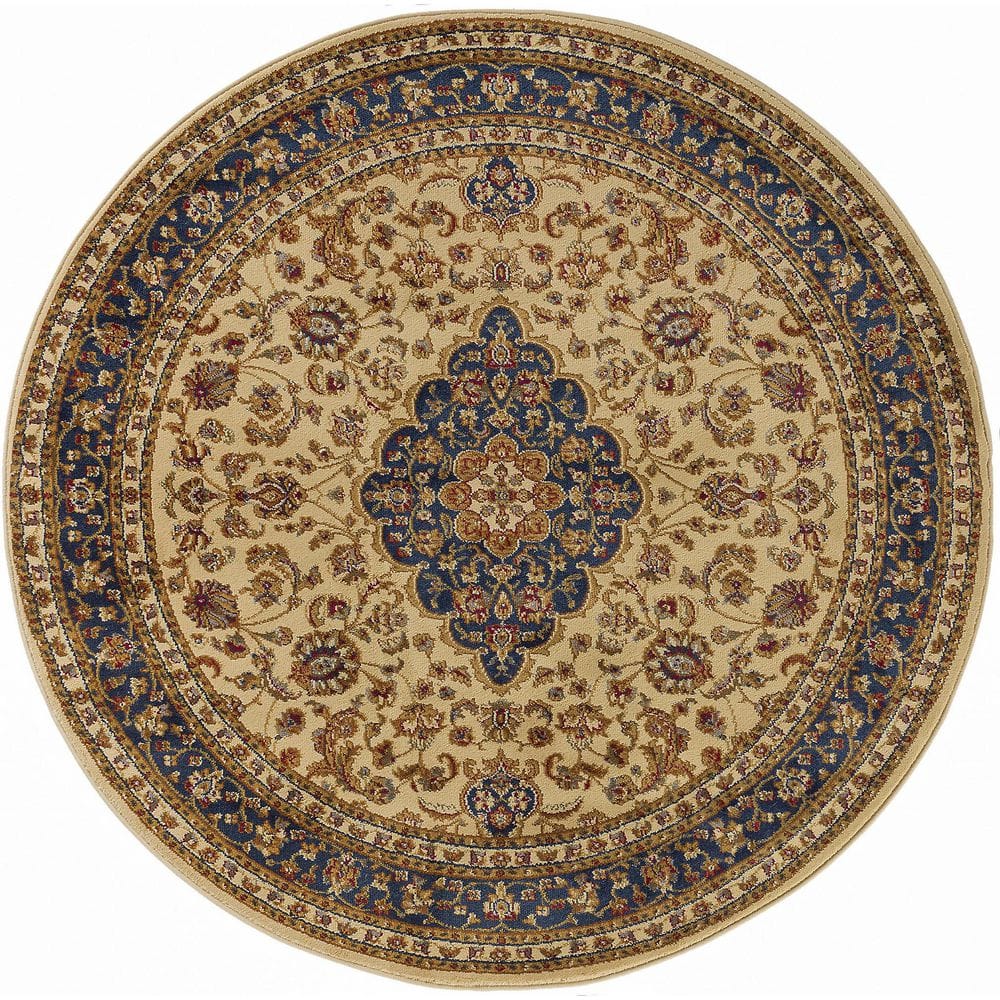 Sensation Border Ivory 6 ft. Round Indoor Area Rug price history on PriceWatchPro