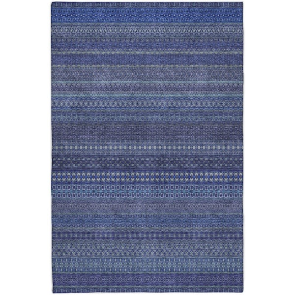 Dream Shag Premium Machine Washable Abstract ADS527 Navy 3 ft. x 5 ft. Area Rug