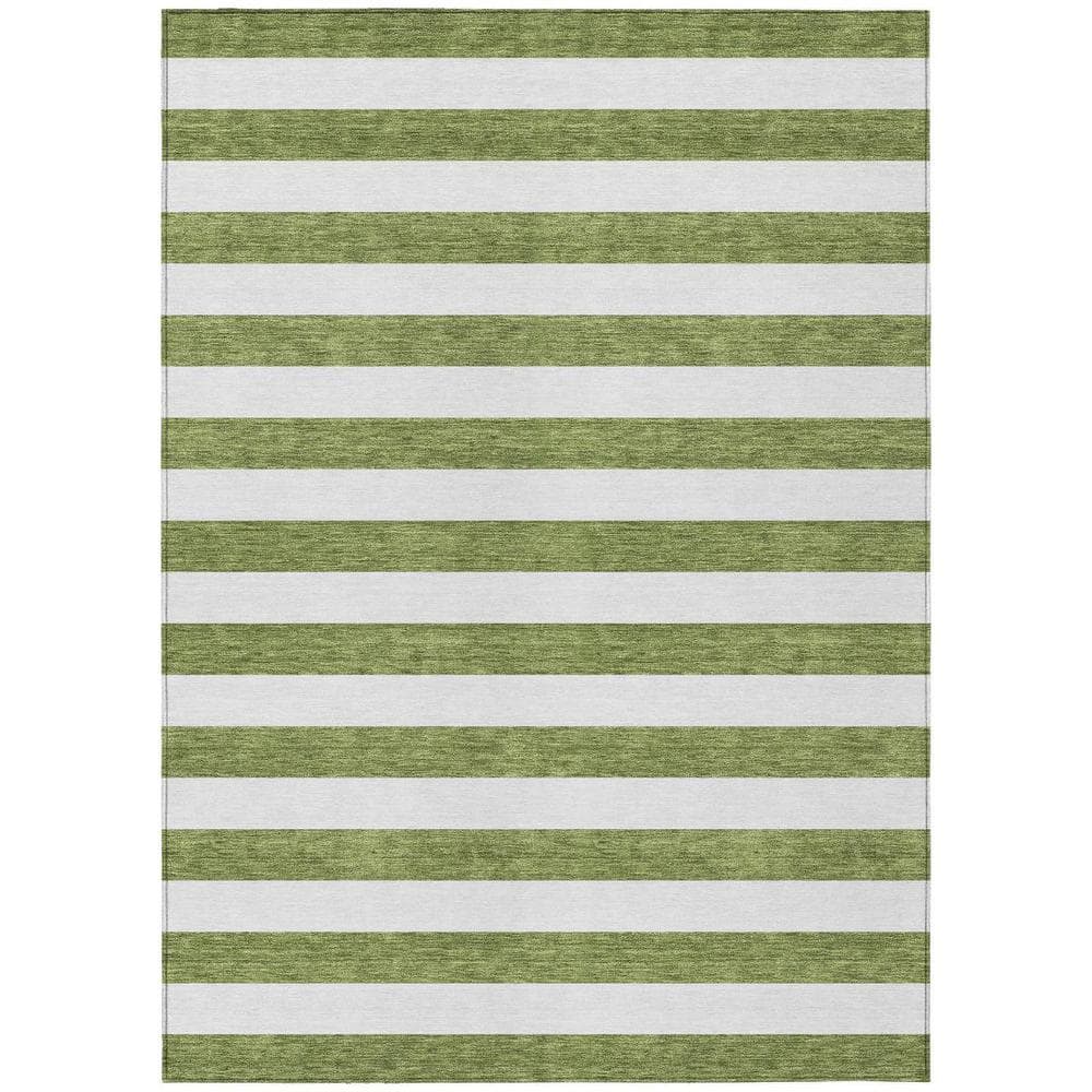 Olive Green 3 ft. x 5 ft. Woven Striped Polyester Rectangle Indoor/Outdoor Area Rug price history on PriceWatchPro