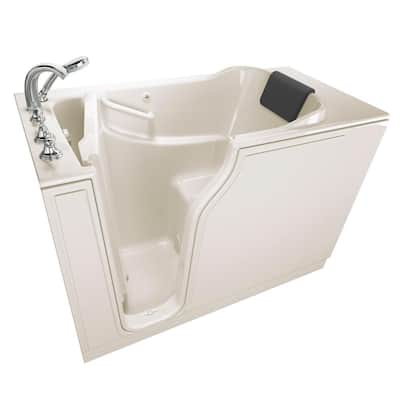 Gelcoat Premium Series 52 in. x 30 in. Left Hand Drain Walk-in Soaking Bathtub in Beige