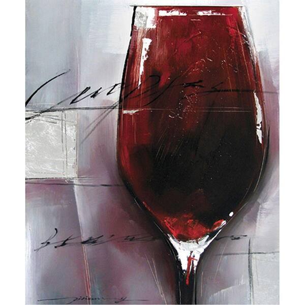 Yosemite Home Decor 24 in. x 20 in. "Cabernet Rouge" Hand Painted Contemporary Artwork