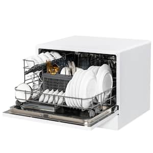 21 in. Compact Countertop Dishwasher 6 Place Settings w/5 Washing Programs & 24H Timer