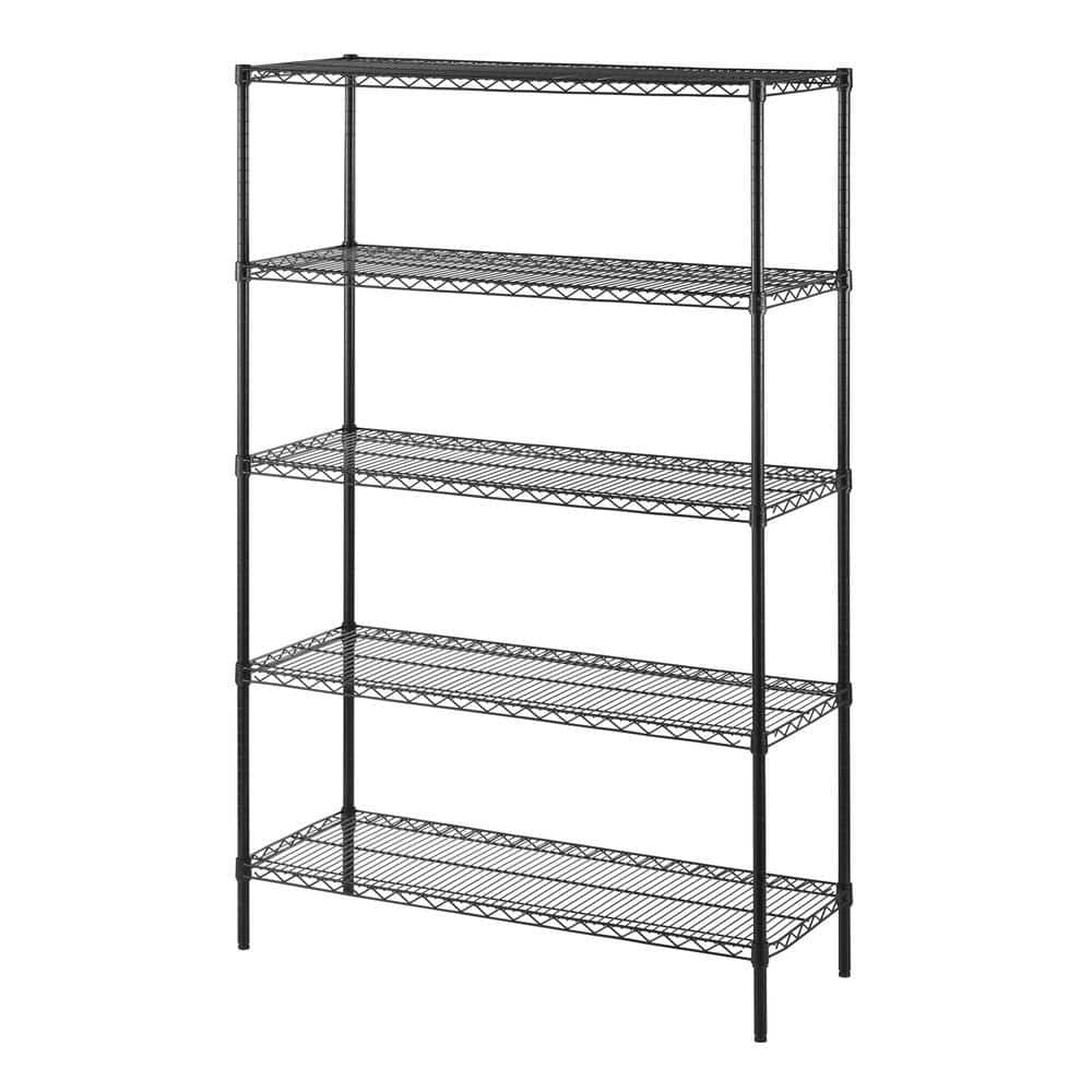 HDX Black 5Tier Commercial Grade Heavy Duty Steel Wire Garage Storage