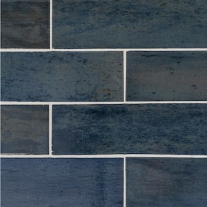 Typhoon Blue 3 in. x 18 in. Subway Gloss Porcelain Wall and Floor Tile (10.76 sq. ft./Case)