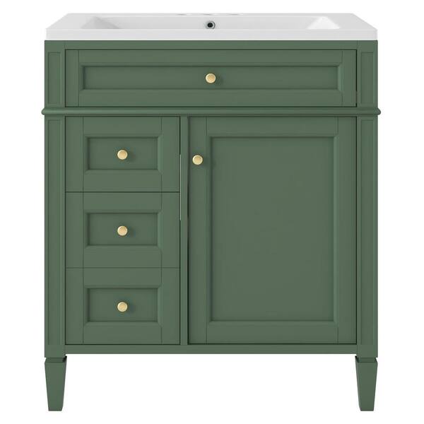 Zeus & Ruta Green 36 W x 18 D x 34 H Bathroom Vanity Bath Cabinet with  Sink Soft Closing Door 3 Drawers Solid Wood Frame WK-VAI-03 - The Home Depot