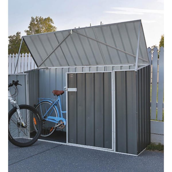 7.5 ft. W x 2.5 ft. D Metal Bike Shed in Woodland Gray with SNAPTiTE Assembly System (20 Sq. ft.)