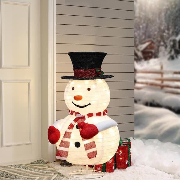 LuxenHome 30 H Indoor and Outdoor Snowman Globe Christmas