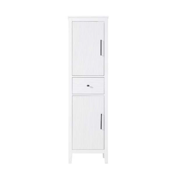 20 in. W x 18 in. D x 72 in. H White Freestanding Linen Cabinet