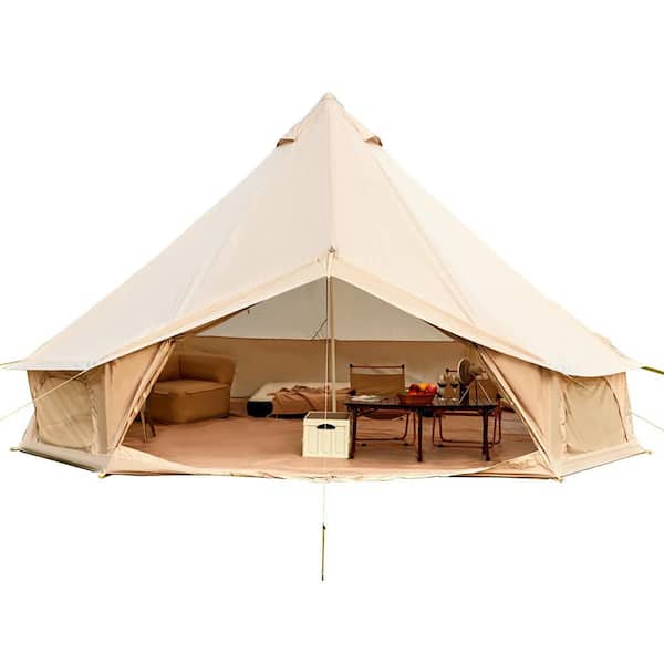 Trailblazer 13 ft. Beige Bell Tent with Stove Jack and Removable