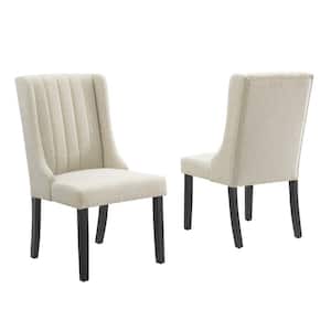 Renew Beige Upholstered Parsons Fabric Dining Chairs (Set of 2)