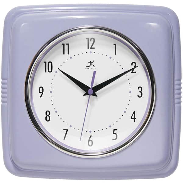 Infinity Instruments Square Retro Lilac Wall Clock