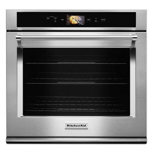 KitchenAid 30 in. Single Electric Smart Wall Oven with Powered Attachments in Stainless Steel