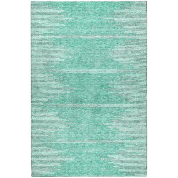 Dream Shag Premium Machine Washable Abstract ADS647 Teal 10 ft. x 14 ft. Area Rug