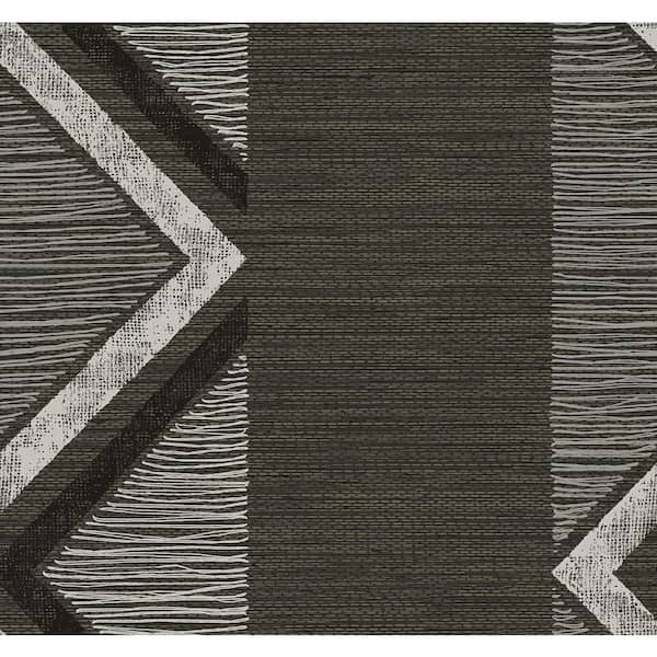 Seabrook Designs 60.75 sq. ft. Espresso Beswick Chevron Nonwoven Paper Unpasted Wallpaper Roll