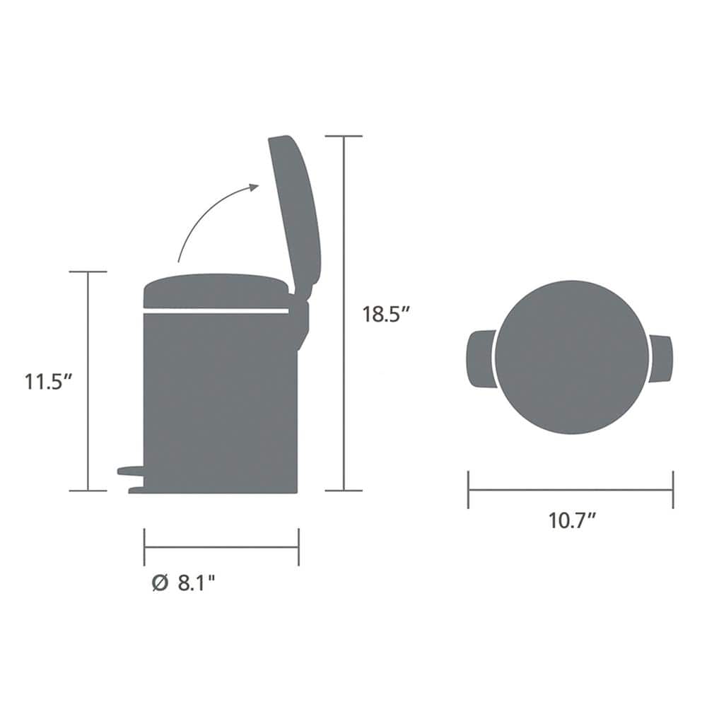 Champagne Plastic 1.3 Gallon Pedal Trash Can