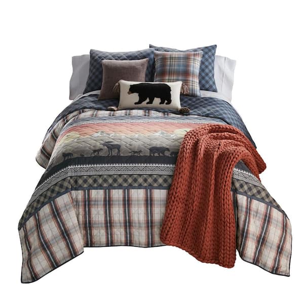 DONNA SHARP Morning Path 3-Piece Multi-Color Queen Polyester Quilt Set