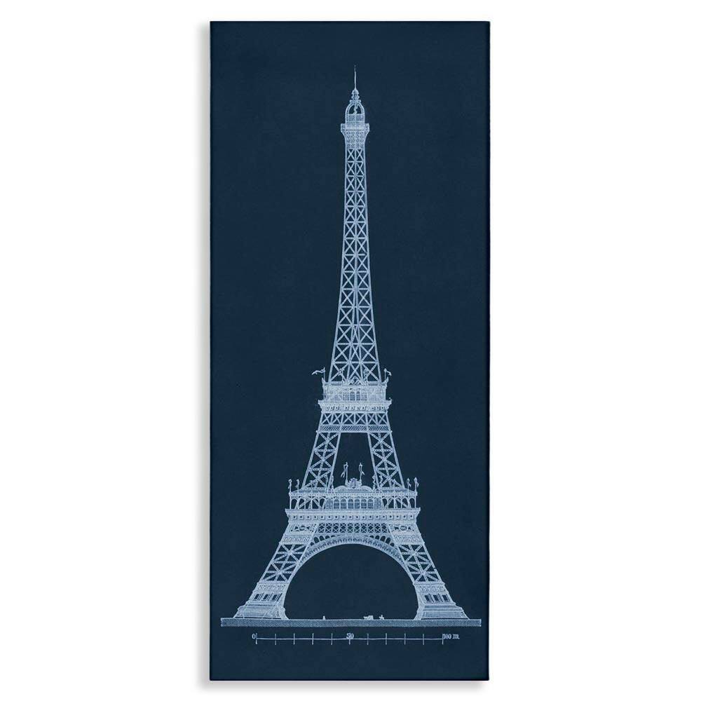White Parisian Tower on Blue by Phillipa Katz Unframed Architecture Graphic Art Print 24 in. x 10 in. price history on PriceWatchPro