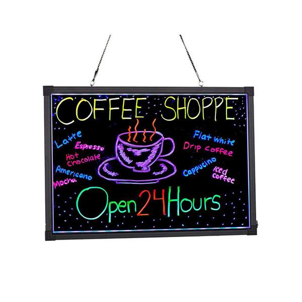 Alpine Industries LED Illuminated Hanging Message Writing Board (16 x 24)