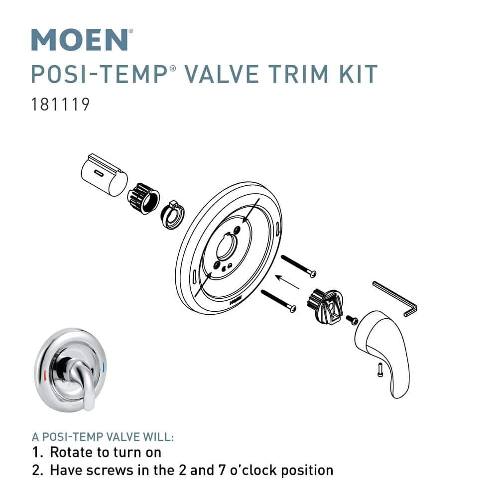 Chrome Lever Shower Valve Trim Kit with Polished Finish