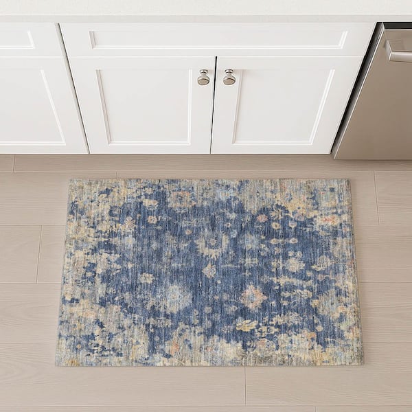 Chantille Machine Washable Indoor/Outdoor Abstract ACN2302 Navy 2 ft. x 3 ft. Accent Rug