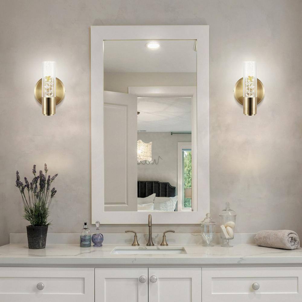 Bolha Classic Minimalist Brass-Gold LED Vanity Wall Light