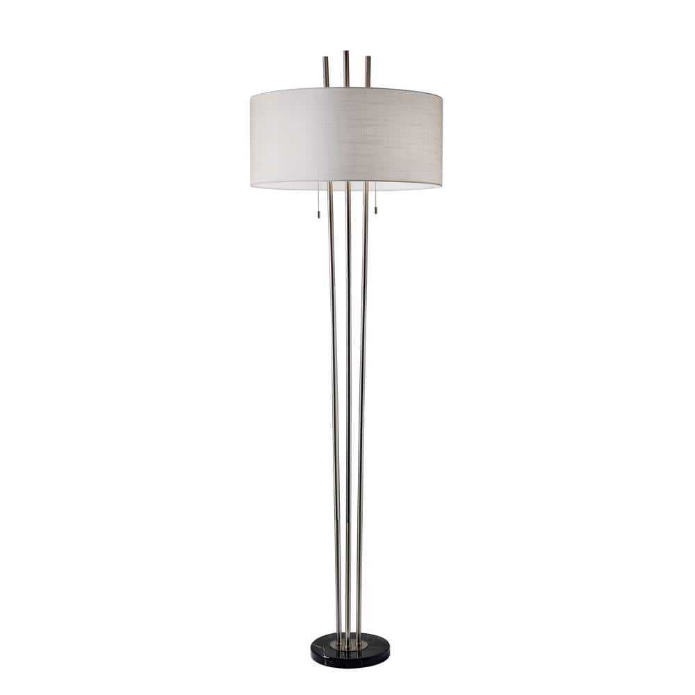 Adesso Anderson 71 in. Brushed Steel Floor Lamp 4073-22 - The