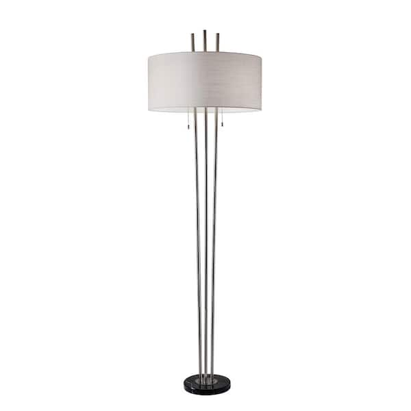 Adesso Anderson 71 in. Brushed Steel Floor Lamp