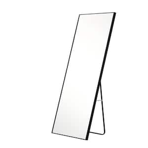 Black 17 in. W x 60 in. H Solid Wood Frame, Full Length Mirror, Decorative Mirror, Minimalist Design