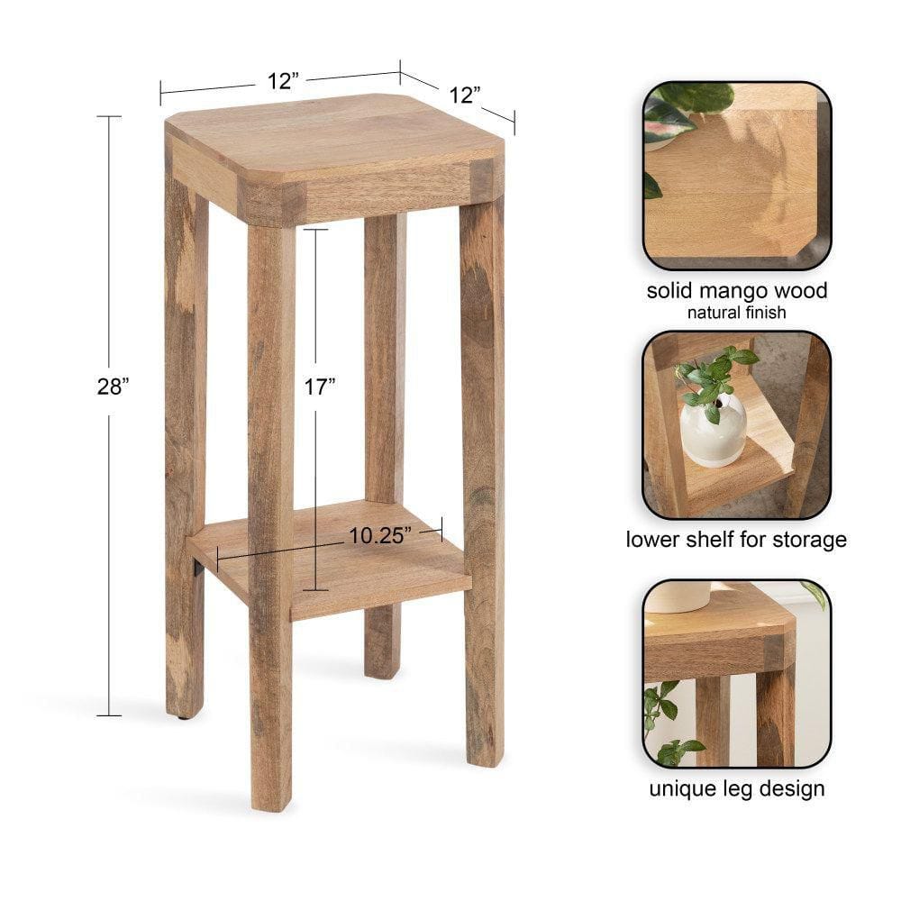 Talcott 12.00 in. Natural Square Solid Wood End Table - thumbnail 5