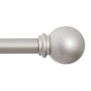 Chelsea 28 in. - 48 in. Adjustable Single Curtain Rod 5/8 in. Diameter in Brushed Nickel with Ball Finials