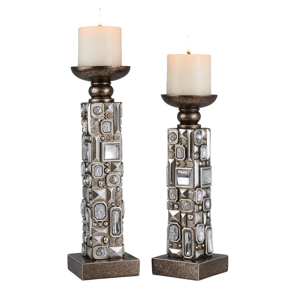 Candles Included Candleholders OK Lighting 14 & 16”H Langi Set 