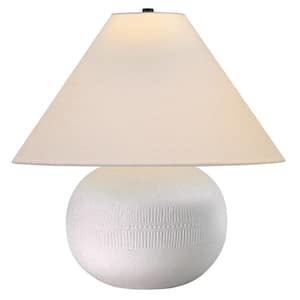 Willa 18.33 in. Cream Ceramic Table Lamp with Fabric Shade