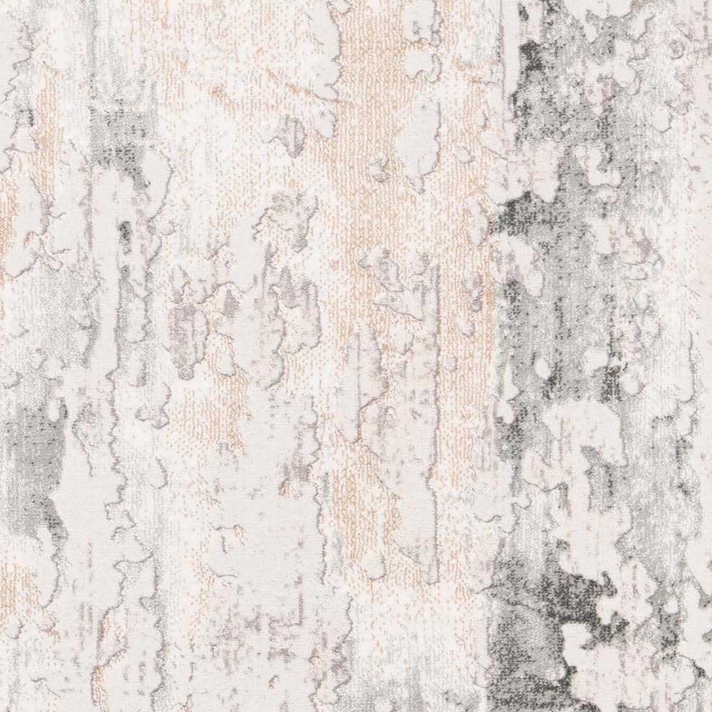 Reversible Vogue Abstract Gray 3' x 5' Synthetic Area Rug