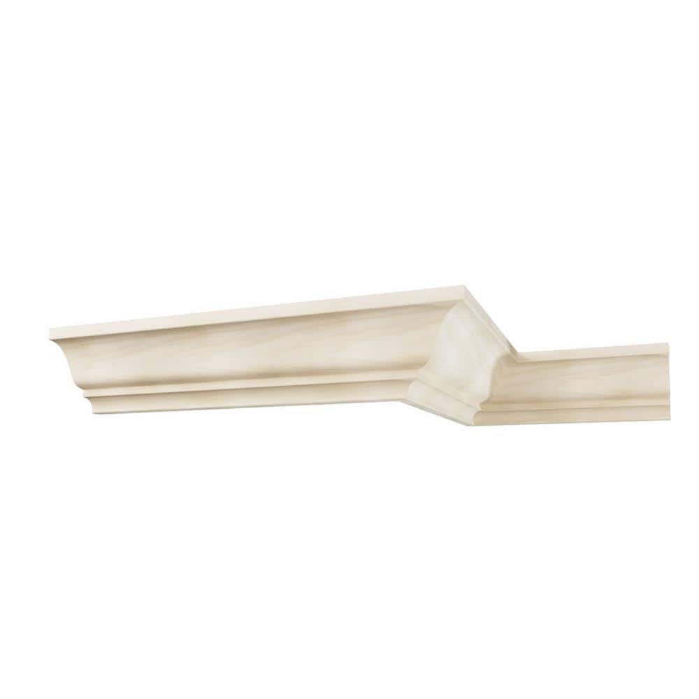 96" Natural Poplar Solid Wood Crown Molding