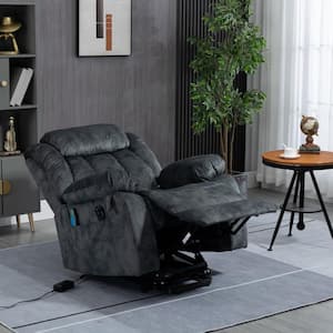 Blue Polyester Fabric Power Lift Chair with Massage Function