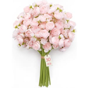11.5 in. Pink Indoor/Outdoor Artificial Rose Flower-30Pcs UM1KU201