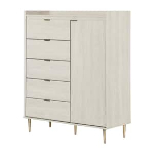 Hype Winter Oak Door Chest with 5 Drawers (54.75 in. H x 44.5 in W.)