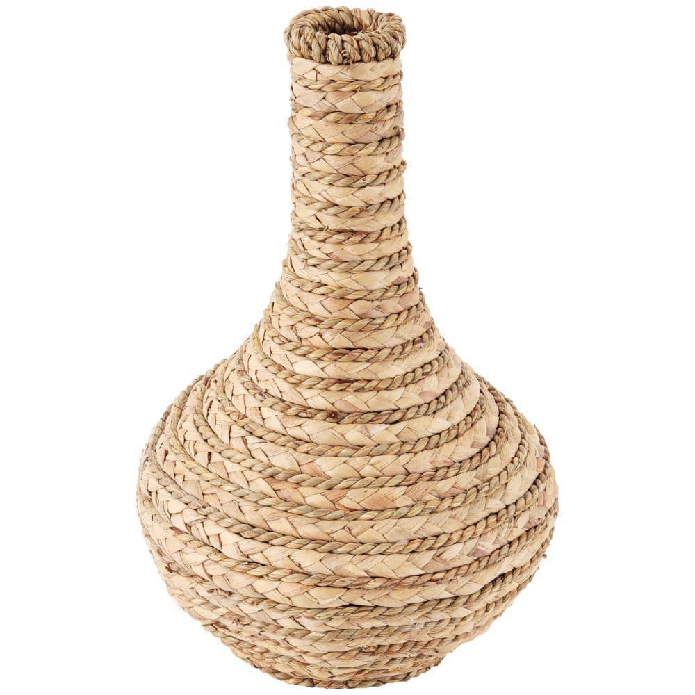 Litton Lane Brown Handmade Braided Seagrass Decorative Vase