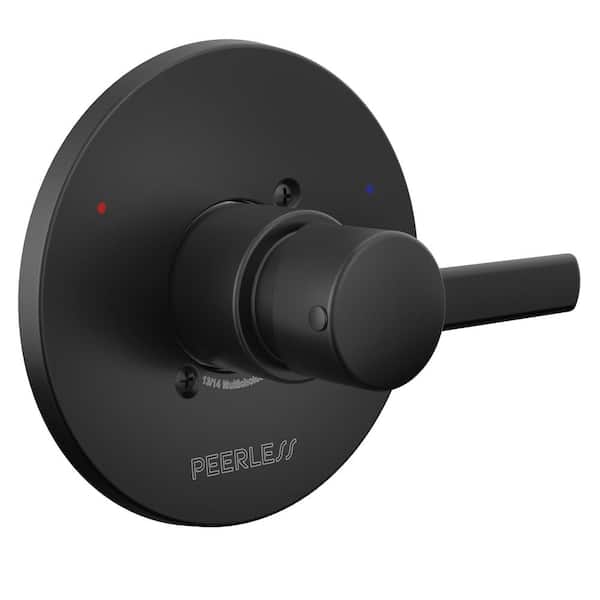 Peerless Precept 1-Handle Wall Mount Valve Trim Kit in Matte Black (Valve Not Included)