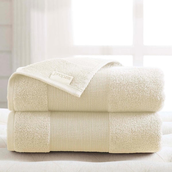 MODERN THREADS Air Cloud 2-Piece Ivory Oversized Bath Sheet