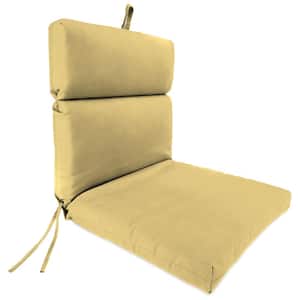 Sunbrella 22" x 44" Canvas Wheat Yellow Solid Rectangular French Edge Outdoor Chair Cushion