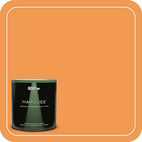 BEHR MARQUEE 1 qt. #270B-6 Autumn Orange Semi-Gloss Enamel Exterior Paint & Primer