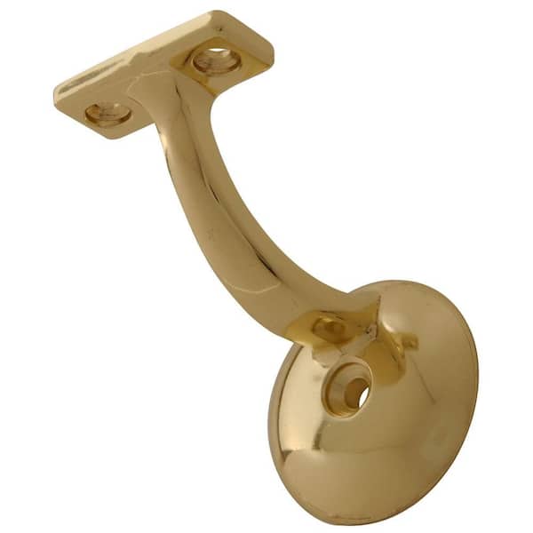 Hardware Essentials Brass Finish Ornamental Handrail Bracket (5-Pack)
