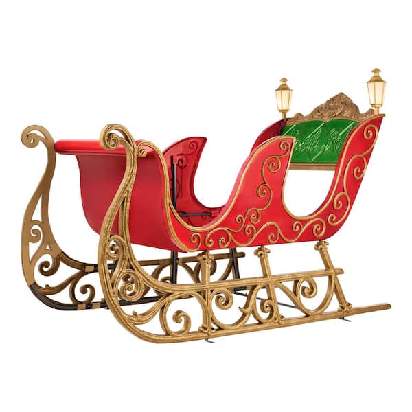 8 FT Long Giant-Sized LED Santa's Sleigh