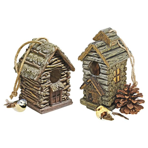 Design Toscano Backwoods Bird House Collection: Set of 2